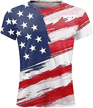 BMISEGM Summer Men Shirts Casual Mens verão Dia da Independência Moda 3D Tireta Digital Camise