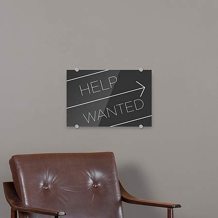 CGSignLab | Sinal de acrílico premium Help Wanted -Black Black | 18 x12