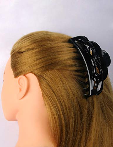 Clipes de cabelo preto acclory para mulheres grandes e médios clipes de garra de borboleta de borboleta acessórios de