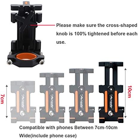 Montagem de moto Maxitino Phone Mound Suport, suporte de bicicleta de alumínio para o telefone celular de 360 ​​°