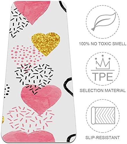 6mm de tapete de ioga extra grosso, colorido e fofo corações de amor Padrão Imprimir impressão ecológica TPE TATS TATS