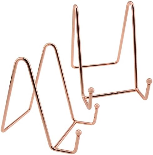 Heyous Plate Stands para exibição 2pcs 4,5 polegadas /11.4 cm de ouro rosa stands para placa, suporte de moldura de