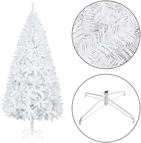 Housha 7ft Iron Leg & PVC Artificial Christmas Tree com 950 galhos brancos para a decoração de festa de Natal externo