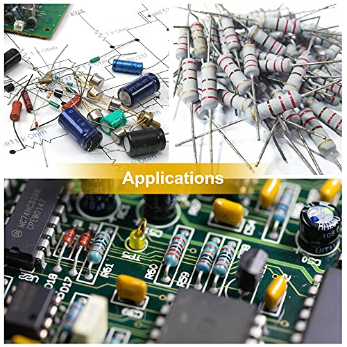 UXCELL 60 PCS 5W Óxido de metal resistor 1R, 1.2r, 1.5r, 2r, 2.2r, 2.4r, 2.7r, 3r, 3.3r, 5.1r, 6.8r, 10r ohm