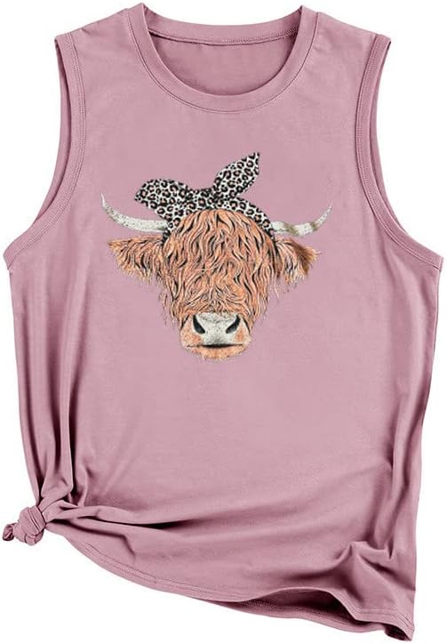 Tampa do tanque de camisole kawaii para meninas adolescentes spandex leopard vaca estampa solta tampas superdimensionadas