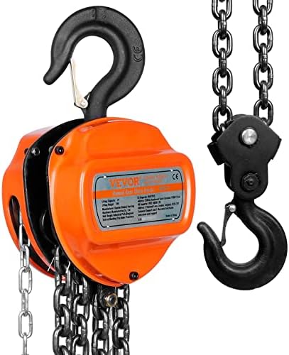 VEVOR MANUAL CHINECH Chain, 2 tonelada 4400 lbs Capacidade 10 pés Acesso, G80 Galvanized Carbon Steel com freio de dupla-de-papel,