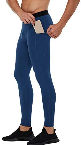 N B Men's Compression Calças Atléticas Leggings Treino Executando calças justas Camada de base seca com bolsos por jovens deslumbrantes