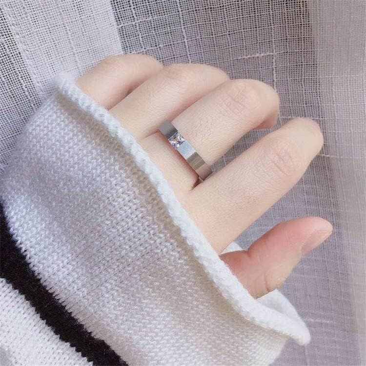 Anel de zircão sólido de 4 mm de 4 mm para homens e mulheres anel personalizado Personalizar anel gravado anel-10041