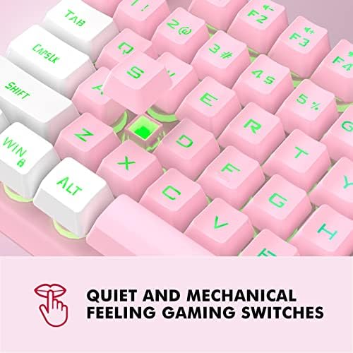 Teclado de jogos com fio K10 NPET, retroilumação de RGB, design resistente a derramamentos, teclas multimídia, teclado silencioso