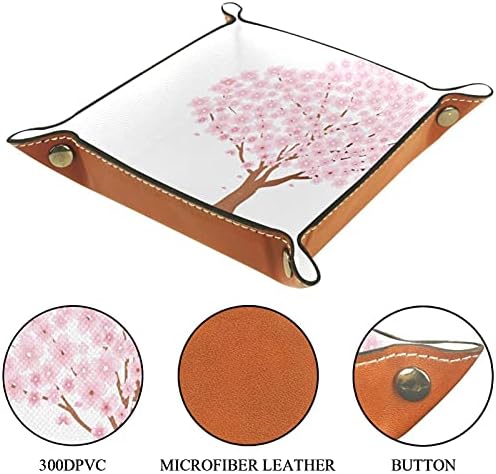 Cherry floresce árvores Sombra caixa de armazenamento de cerejeira Bandeja de mesa de mesa Alterar a carteira de caixa