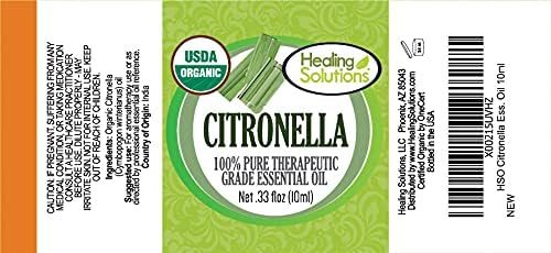 Soluções de cura 10 ml Óleos - óleo essencial de Citronella - 0,33 onças de fluido