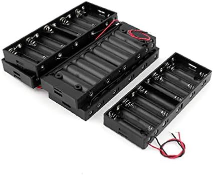 X-Dree 5 PCs em série com fio 10 x 1,5V AA Os suportes de bateria Plástico Caixa de casca de plástico armazenamento preto (5 piezas