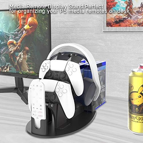 Ejgame Dual Game Controller & Headphone & Media Remote & Game Disc Stand Stand para PS5,/PS4/Xbox One/Série X/Switch,