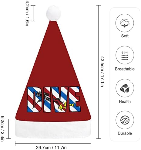 Mergulhe chapéu de Natal chapéu de santa para adultos unissex Comfort Classic natal boné para férias de festa de natal