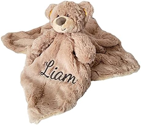 Sona G Designs personalizados Teddy Bear Lovie Lovey Security Blanket com chocalho