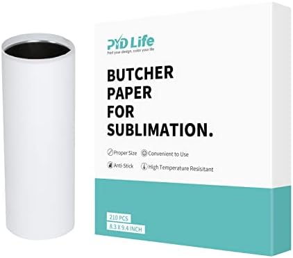 Pyd Life 210 lençóis papel de açougueiro para sublimação folhas de prensa de calor de 8,3 x 9,4 polegadas ajuste 20