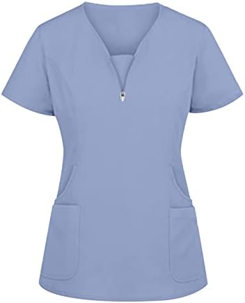 Zdfer feminino scrubs_shirts ves enfermeira de enfermeira de enfermeira de trabalho de manga curta Camisões de cuidados