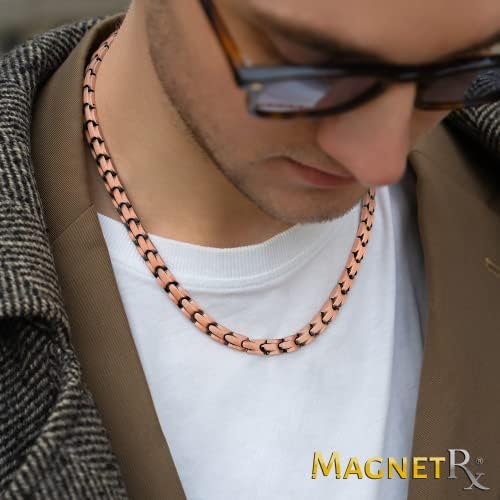 Colar magnético de cobre Magnetrx® - colar magnético ultra resistência - colar de cobre puro de 99,9% com ímãs