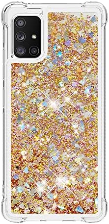 Capa de capa de telefone Capa Glitter Compatível com Samsung Galaxy A71 5G Case compatível com mulheres meninas brilho feminino Líquido