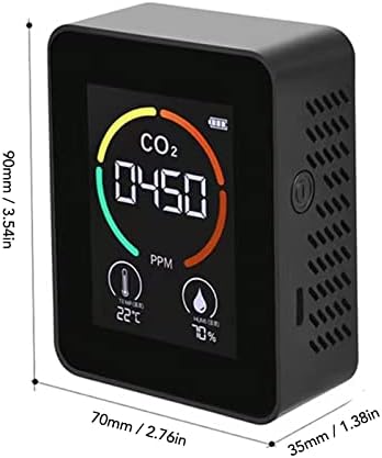 Medidor de CO2, Monitor de qualidade do ar Testando em tempo real CARREGA USB LEITURA FÁCIL 400-5000PPM PARA HOTEL