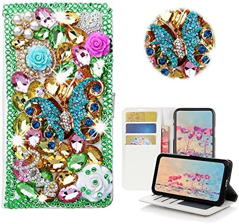 STENES SONY XPERIA XZ3 CASE - ENLISHO - 3D Bling Bling Butterfly Butterfly Rose Flowers Magnetic Cartet Credor Slots Dobra