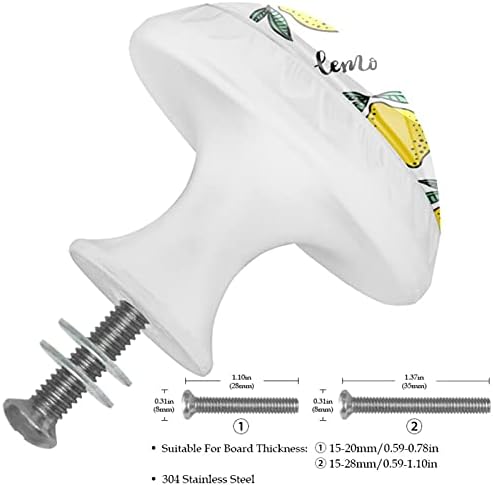 Guerotkr 4 PCs, alças de armário, botões de gabinete, botões de cômoda, alças para armários e gavetas, padrão de frutas de