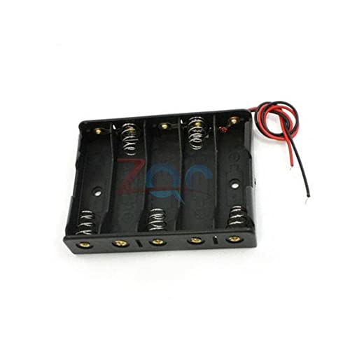 5 x 1,5V AA Aa Battery Slot Caixa Caixa de caixa Caixas de armazenamento de bateria preto