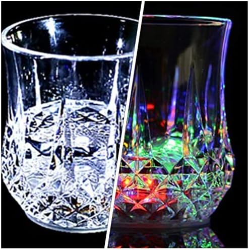 Ganazono glitter tumbler 2 pcs flash up xícaras led flash bebendo copos de abacaxi luminoso xícaras de vinho brilham