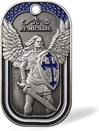 Desafio de Oração da Polícia Coin St Michael O Arcanjo Jóias Pingentes de Tag Dog Tag