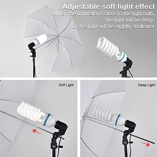 SXNBH Studio Umbrella Foto Iluminação Kit de cenário + 4 cenários + 2 guarda -chuvas + 2 * 135 w lâmpadas + reflexão + suporte de