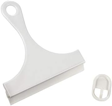 Organize o pequeno Squeegee de chuveiro branco - melhor para portas de chuveiro, janelas do banheiro e espelhos. Lâmina de borracha