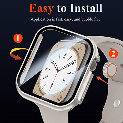 YMHML [8 pacote] Compatível para Apple Watch Series 7 Screen Protector, [Atualize o filme flexível de TPU suave]