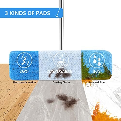 1 saco de tecidos não tecidos compatíveis com o Microfiber MOP ， para piso de madeira para esfregar as almofadas laváveis