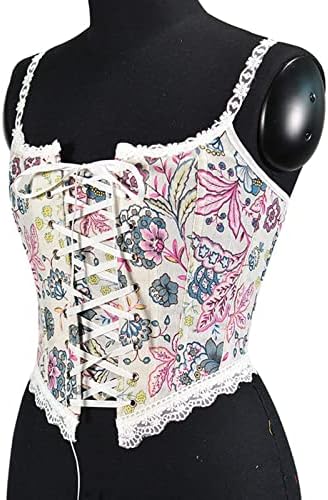 Open Bra Bra Fomens Sexy Bustier Corset Top Cheel Lace Up Floral Print Push Up Tops Tops Vintage Top Top Party