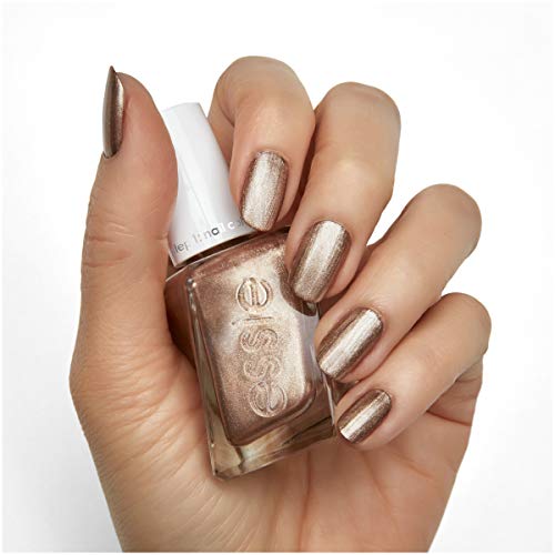 Essie Gel Couture Polish de unha de duas etapas, donzela ousada, esmalte metálico de ouro, 0,46 fl. Oz.