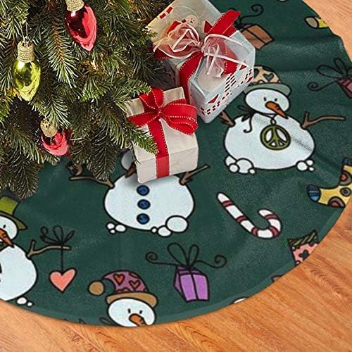 Lveshop Snowman Gift Hat Hat Skirt Salia Luxurro redondo Tapete externa Rústico Tree Rustic Tree Decorações de férias （30 /36 /48