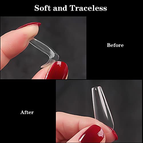 500pcs Clear Square Shaped Press em unhas, acrílico curto capa completa unhas falsas dicas de unhas falsas artificiais