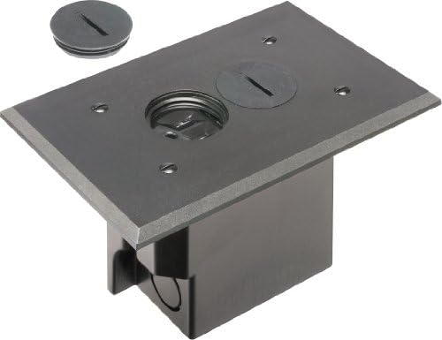 Arlington FLBR101BL-1 Kit elétrico de piso com tomada e placa, para pisos instalados, 1 gang, preto, 1 pacote, plástico