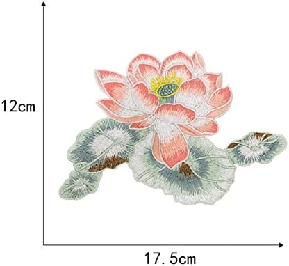 Ulricrar lotus bordado de bordado de ferro em lindos adesivos de flores para jaqueta maiô de camiseta de camiseta decoração de