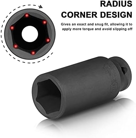 JETECH 42 Peça de 3/8 de polegada Drive Socket Socket, SAE & Métrico raso e soquetes profundos, feitos com aço de