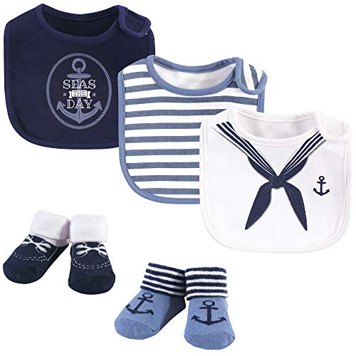 Little Treasure Unisisex Baby Cotton Bib and Sock Set, Daddys Girl, Tamanho único