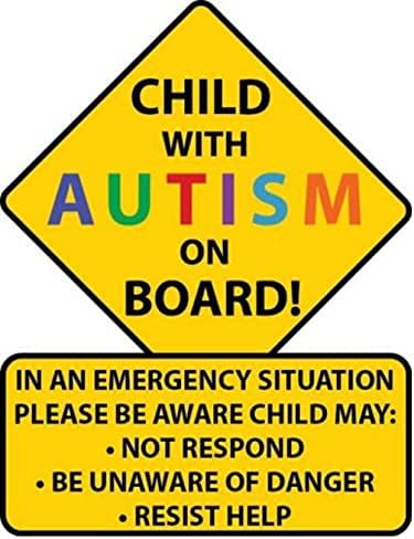 Edesign 2-Pack Child com autismo Alert respondedores e ocupante autista em adesivos de adesivos de veículos para