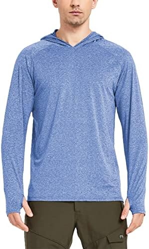 Safet Men's UPF 50+ Capuz de proteção solar com camiseta de manga longa para correr, pescar e fazer caminhadas