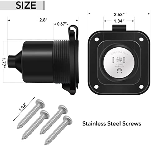 Entrada de energia da costa de Gerguirry, 15 amp 125V CA FLANGED INLE