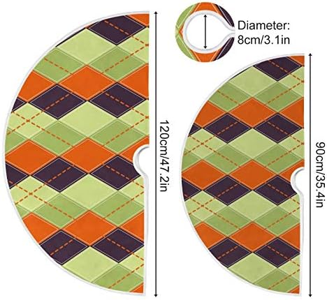 Decoração da saia da árvore de Natal de Alaza, pequena saia de mini -árvore Ornamento de 35,4 polegadas com xadrez colorido para decorações