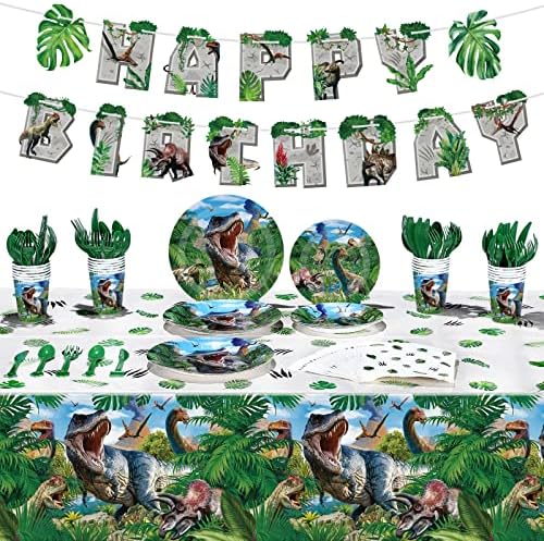 172 PCS Jurassic Dinosaur Birthday Party Supplies Dinosaur tem temas de decoração de festa serve 24 convidados