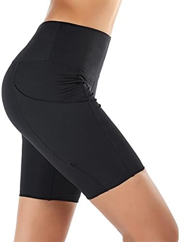 Verbstel calças curtas para mulheres com cintura alta leggings com bolsos laterais para mulheres barras de controle de barriga