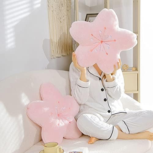 Segtjazv Cherry Blossom Piso Pillow, 18 polegadas rosa Kawaii Seatamento decorativo almofada de pelúcia