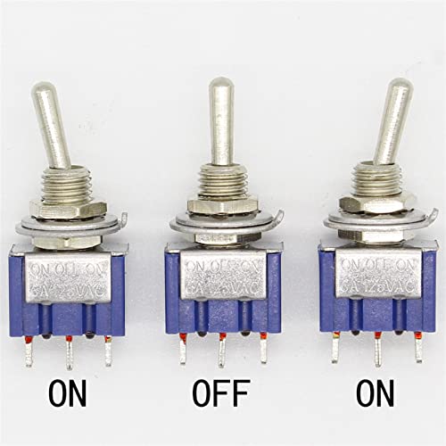 10pcs on-off-on 3 pino 3 Posição Mini trava interrupção de alternância AC 125V/6A 250V/3A