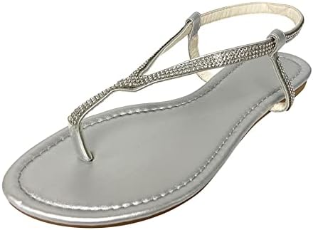 Sandálias de verão aihou para mulheres 2023 Trendy feminino t strap sandals planos sapatos de verão sandals de praia de cristal de